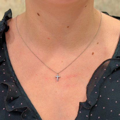 14kW .25cttw Diamond Cross Necklace SC55021393
