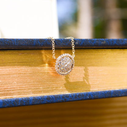 14kY .27cttw Diamond Pavé Circle Necklace SC55005171