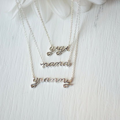 SS Nana Script Necklace 87746