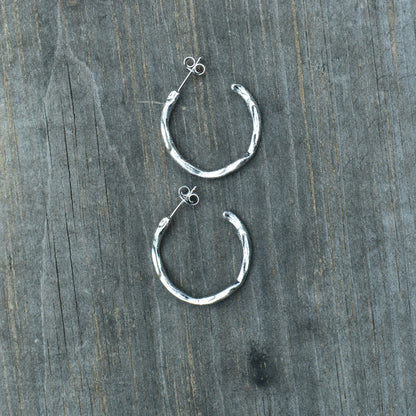 SS Irregular Half Hoop Earring PE129-1205