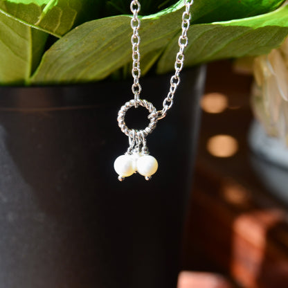 SS Pearl Necklace NK2796SVJPL-18"