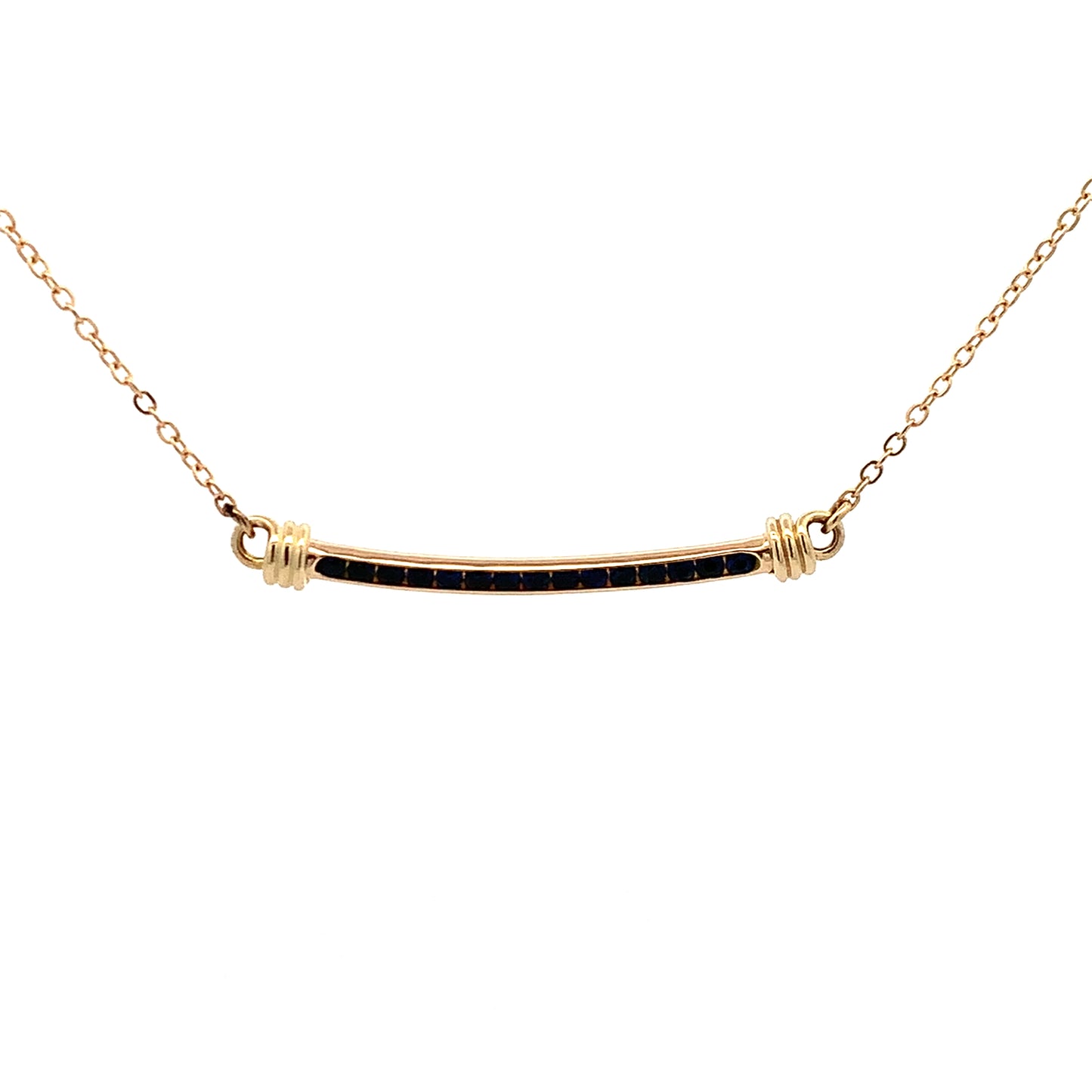 14kY .30cttw Blue Sapphire Signature Necklace NE16622D-18"