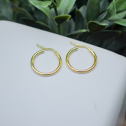 14kY 2x20mm Round Hoop 43W