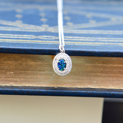 14kW .60ct Opal .25cttw Diamond Necklace SC55026029
