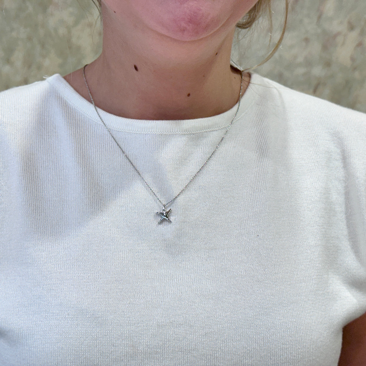 SS 13mm Starfish Necklace SND36SK