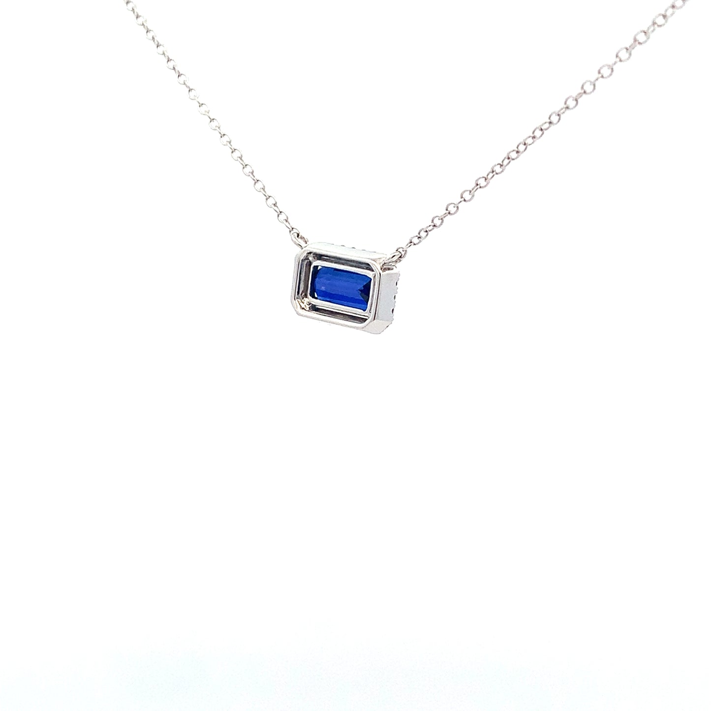 14kW 1.26ct Sapphire .12cttw Diamond Necklace MAN1329CS