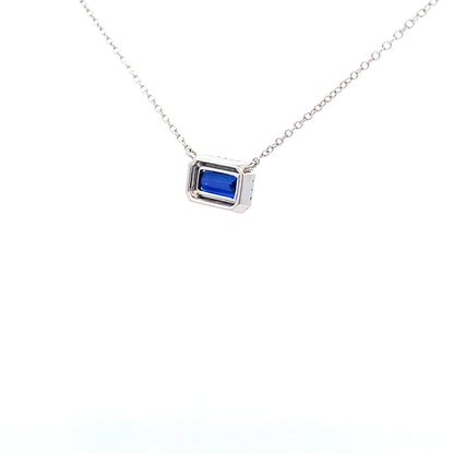 14kW 1.26ct Sapphire .12cttw Diamond Necklace MAN1329CS