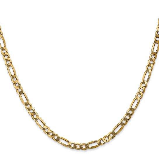 14kY 4mm Flat Figaro Chain FFL100-22