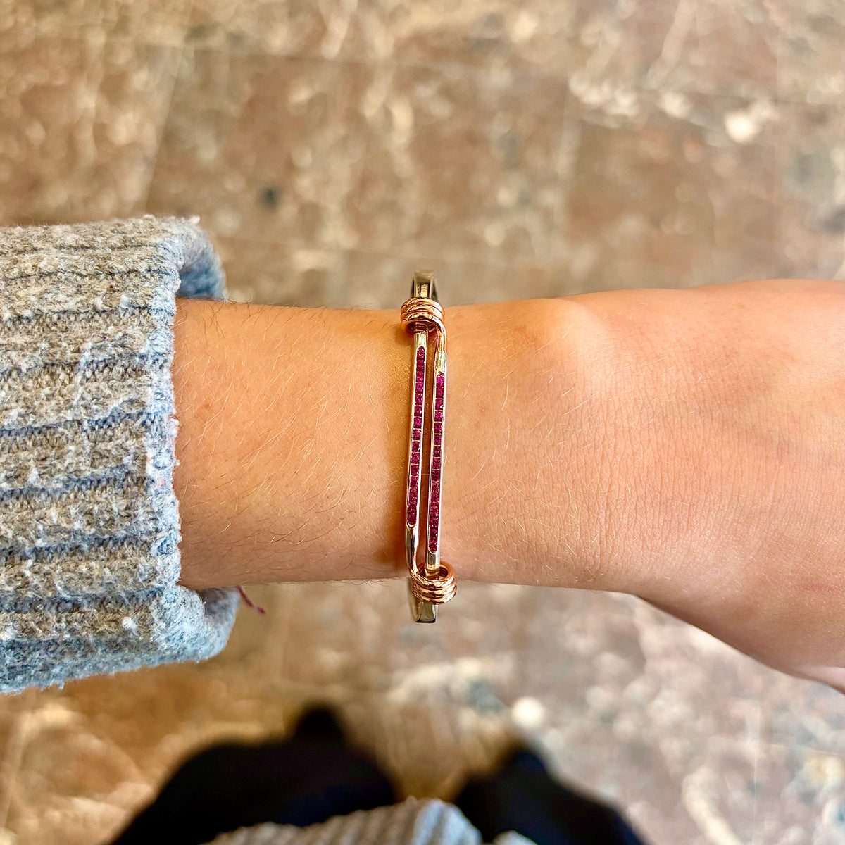 SS/RG .60cttw Pink Sapphire Signature Bracelet BR16642RPS-LM