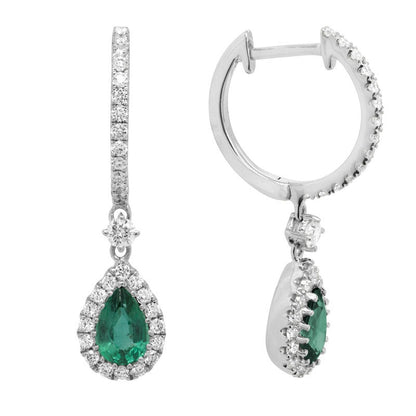 14kW .72cttw Emerald .47cttw Diamond Earring GEV50LDWDEM - 03