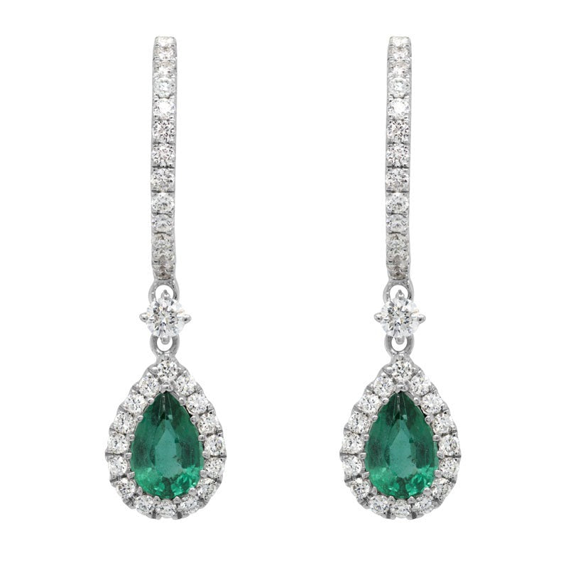 14kW .72cttw Emerald .47cttw Diamond Earring GEV50LDWDEM - 03