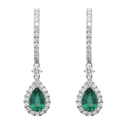 14kW .72cttw Emerald .47cttw Diamond Earring GEV50LDWDEM - 03