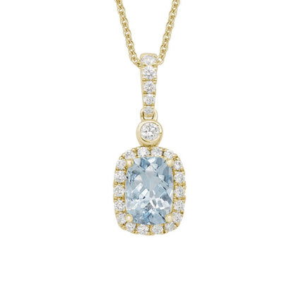 14kY .89ct Aquamarine .21cttw Diamond Necklace GNL84LDYDAQ-06