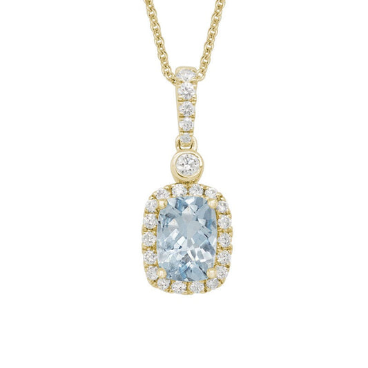 14kY .89ct Aquamarine .21cttw Diamond Necklace GNL84LDYDAQ-06