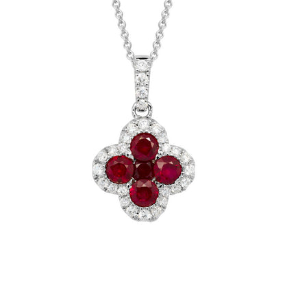 14kW .78ct Ruby .19cttw Dia Necklace GNL95TIW19RU