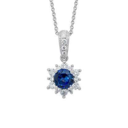 14kW .60ct Sapphire .25cttw Diamond Necklace GNM44LDWDBS-01