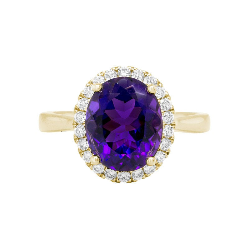 14kY 3.42ct Amethyst .30cttw Diamond Ring GR789LDYDAT-03