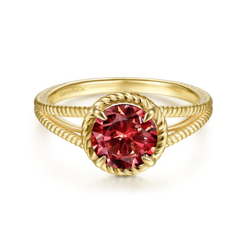14kY 1.38ct Garnet Rope Ring LR51982Y4JGN-7