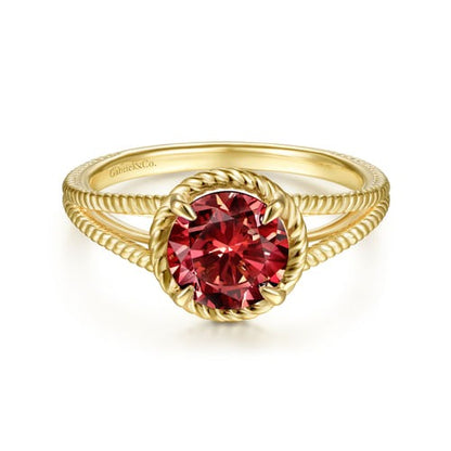 14kY 1.38ct Garnet Rope Ring LR51982Y4JGN-7