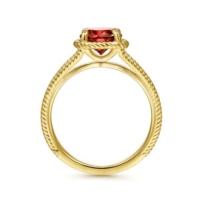 14kY 1.38ct Garnet Rope Ring LR51982Y4JGN-7