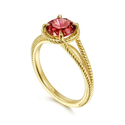 14kY 1.38ct Garnet Rope Ring LR51982Y4JGN-7