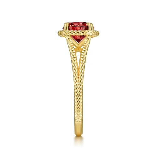 14kY 1.38ct Garnet Rope Ring LR51982Y4JGN-7