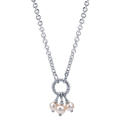 SS Pearl Necklace NK2796SVJPL-18"
