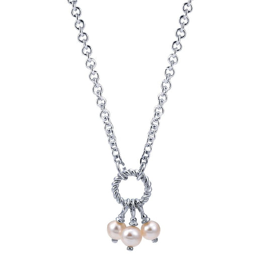 SS Pearl Necklace NK2796SVJPL-18"