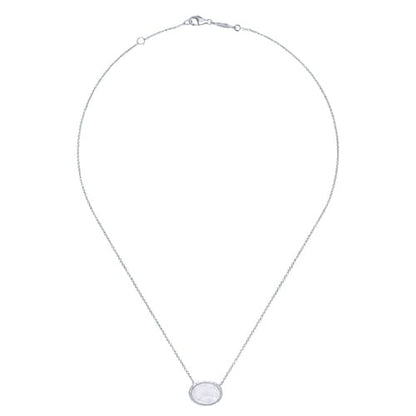 SS 6.20ct Rock Crystal & White Agate Necklace NK4646SVJXW