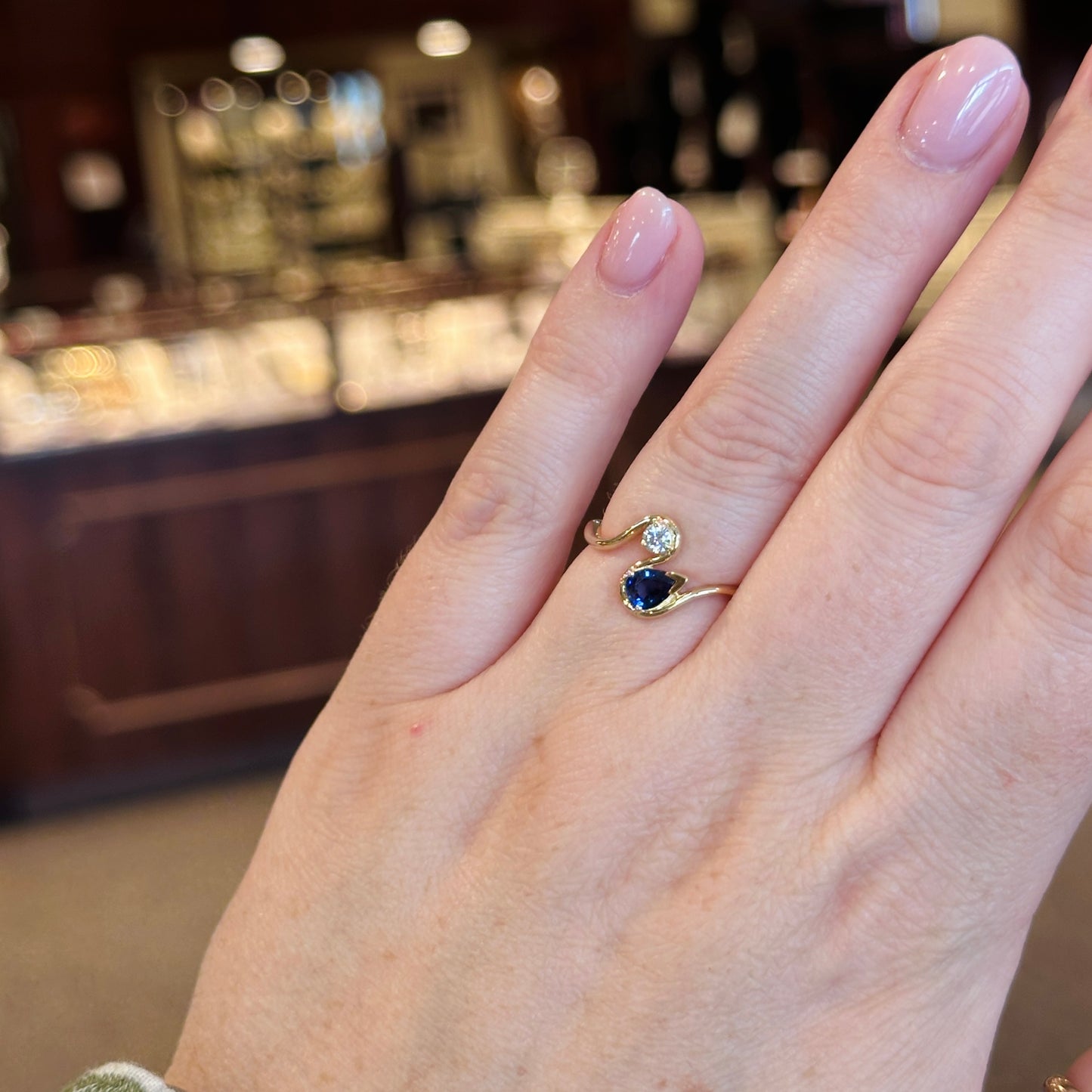 14kY .42ct Sapphire .10ct Diamond Ring R28679YS - 7
