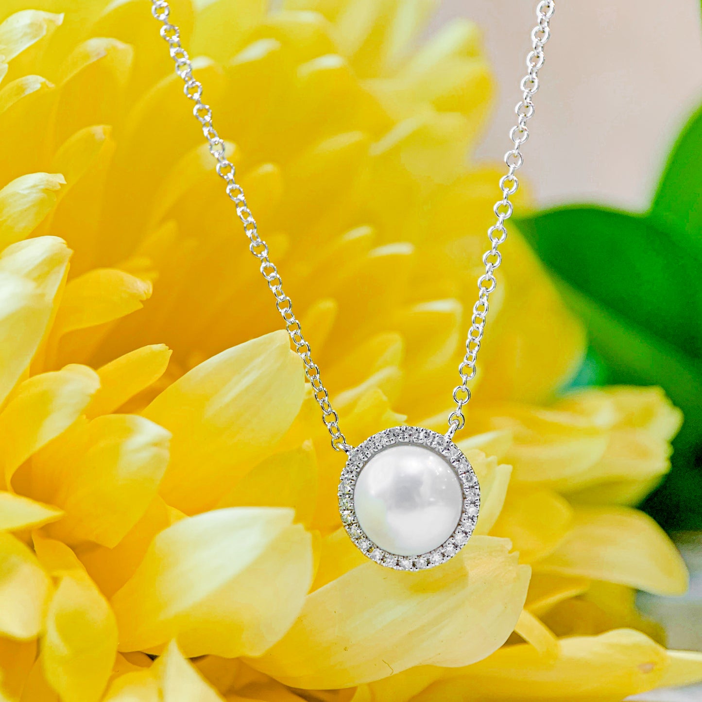 14kW Pearl & .08cttw Diamond Necklace SC55023950