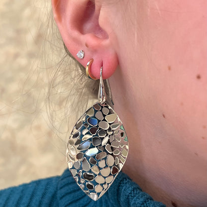 SS Mosaic Leaf Dangle Earring SEU99EE