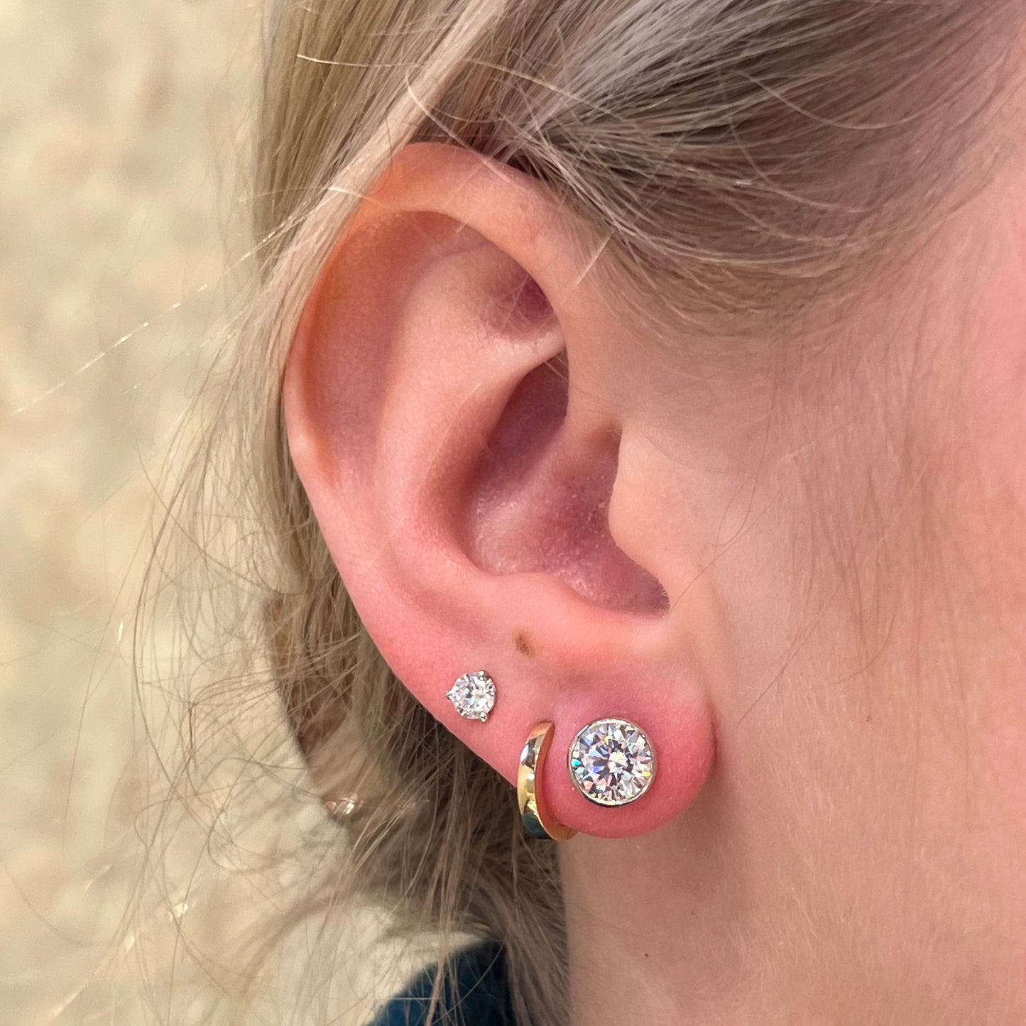 SS 6mm CZ Bezel Stud SES17TLCZ