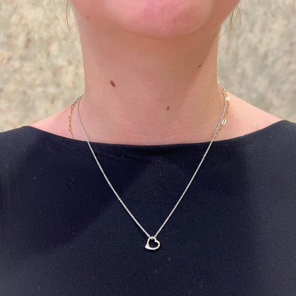 SS 10mm Heart Necklace SN629ZT