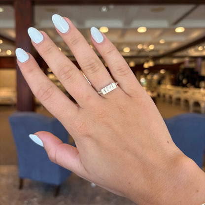 SS Flower Rectangle Signet Ring - 8