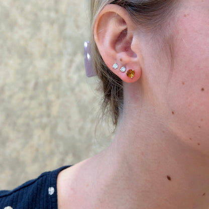 14kW 1.36ct Citrine 3-Prong Stud 29501-6 - ECI