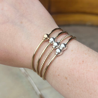 Yellow Gold Filled Single Bead Bracelet FB6500-70
