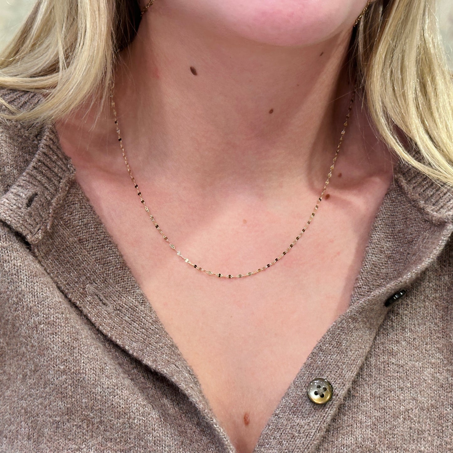 14kY Sparkle Chain Necklace SC55026313GO