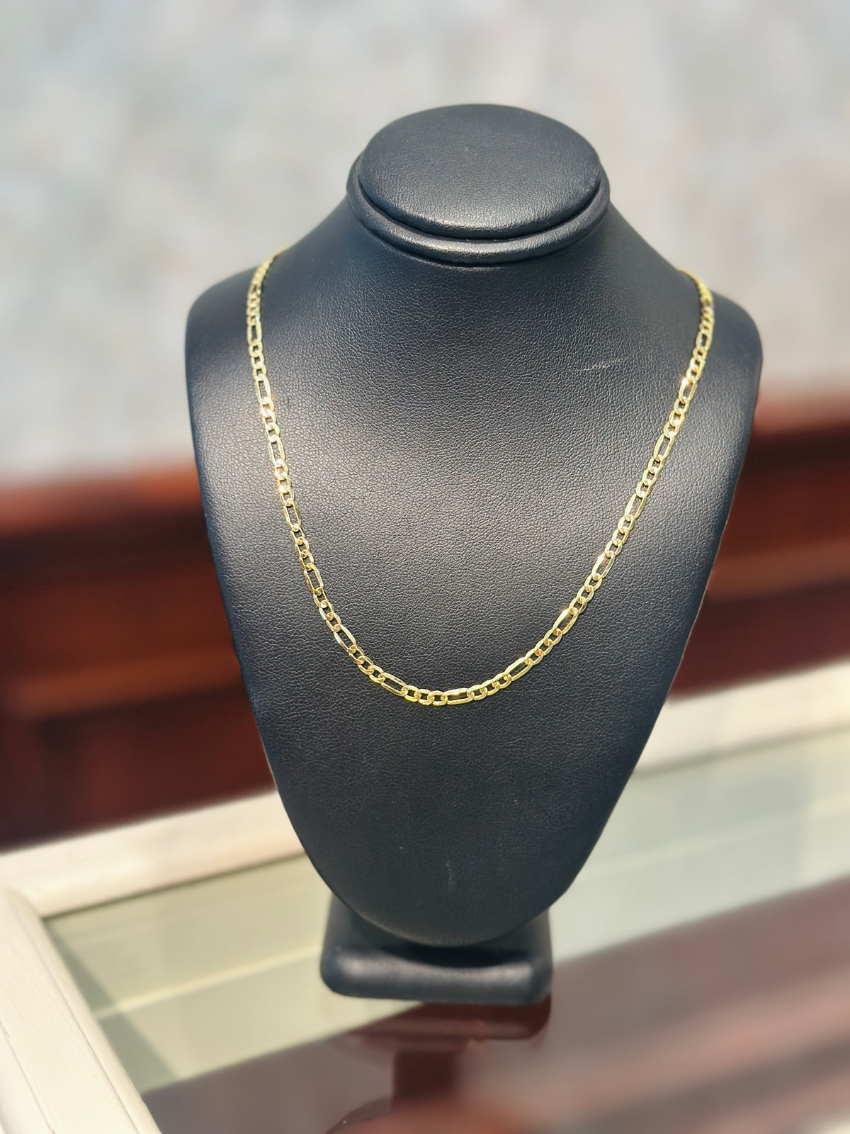 14kY 3mm Figaro Chain Necklace CH9 - 20"