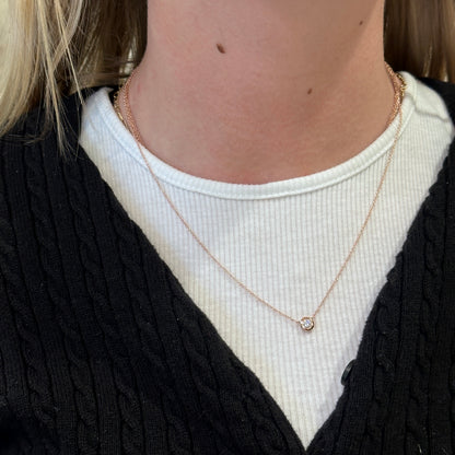 14kR .20ct Diamond Bezel Necklace SC55012542