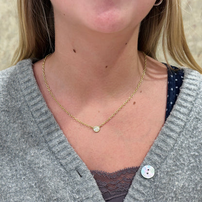 14kY .23cttw Diamond Pave Necklace NZ6294