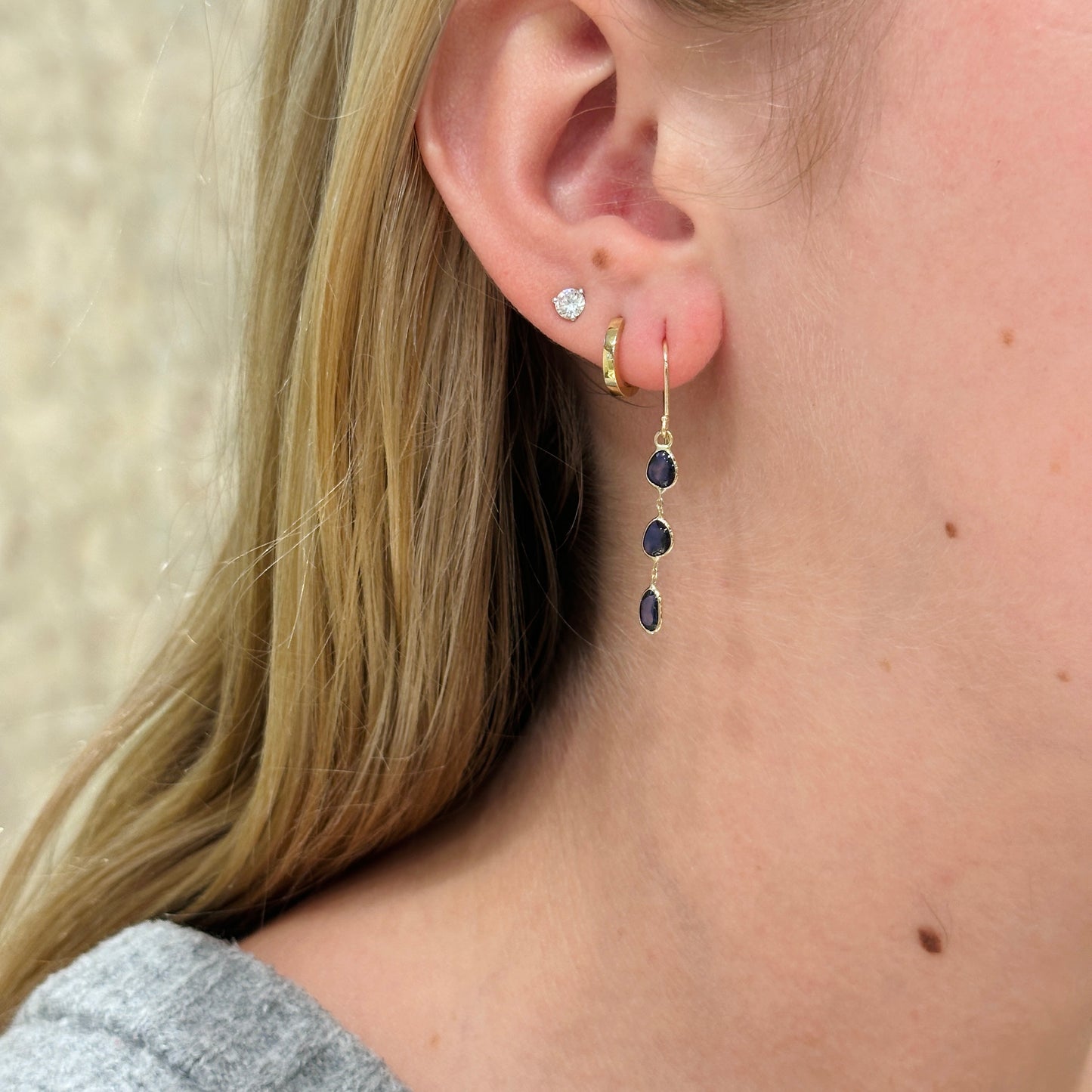 14kY 3.30cttw Sapphire Slice Earring EZ6700