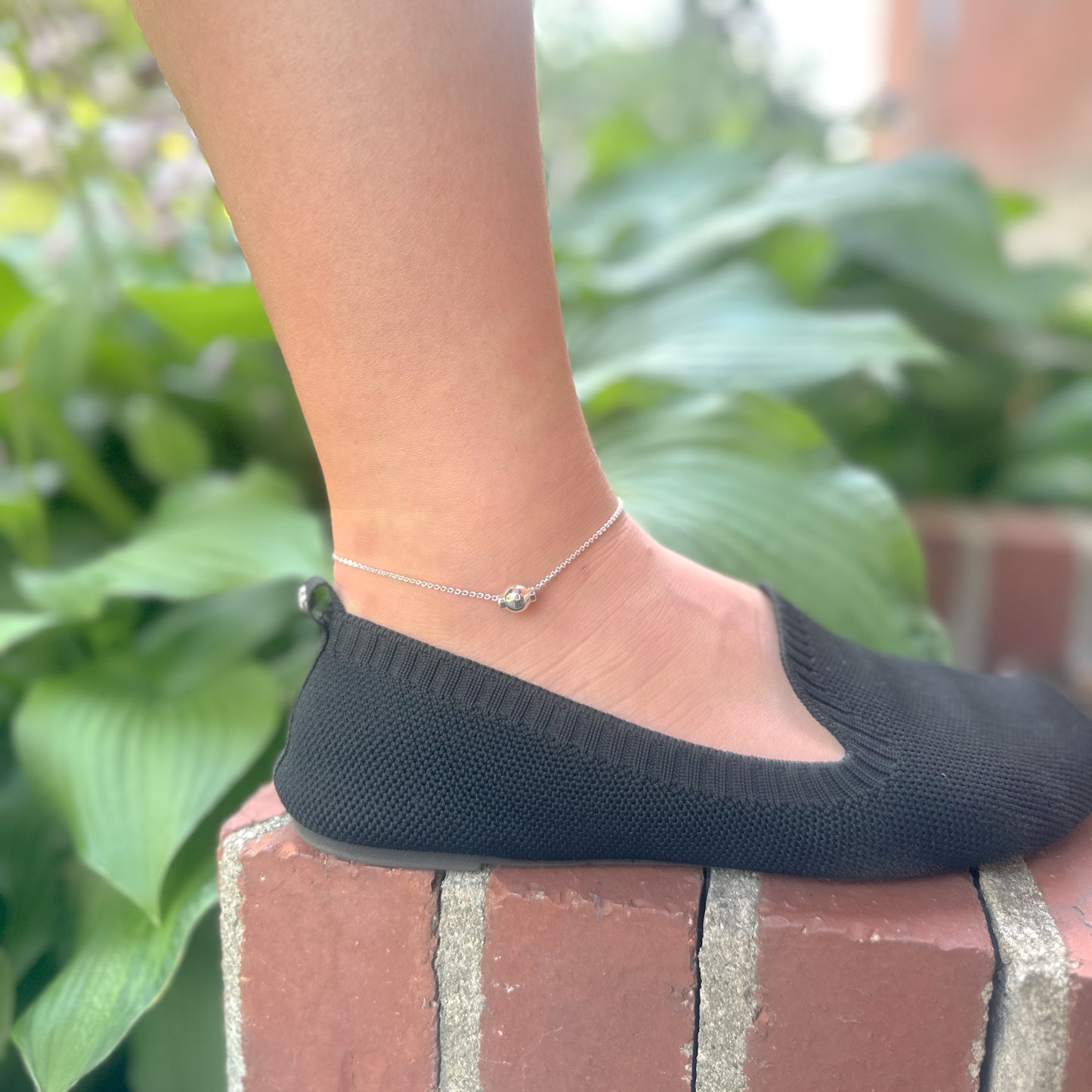 SS Plain Bead Anklet SR5405 CH1020 - 9"