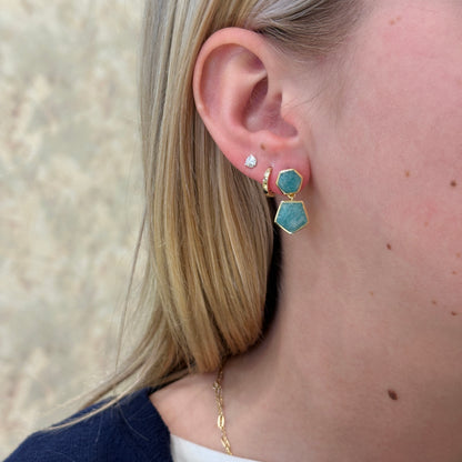 18k Vermeil Amazonite Geometric Earring PE129-3296/AZO