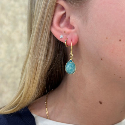 18k Vermeil Amazonite & Apatite Earring PE-129-900JAZO