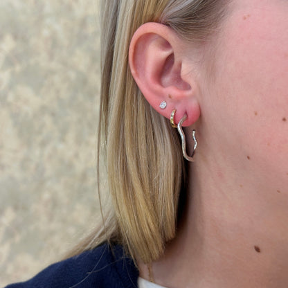 SS Irregular Half Hoop Earring PE129-1205