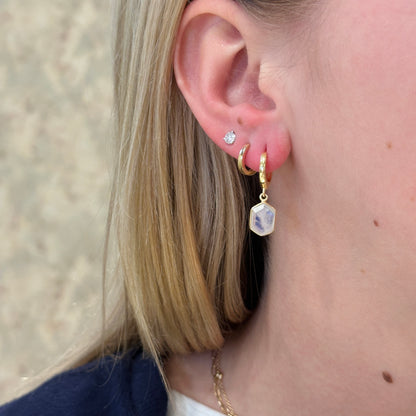 18k Vermeil Moonstone Hexagon Dangle PE129-83/ESO