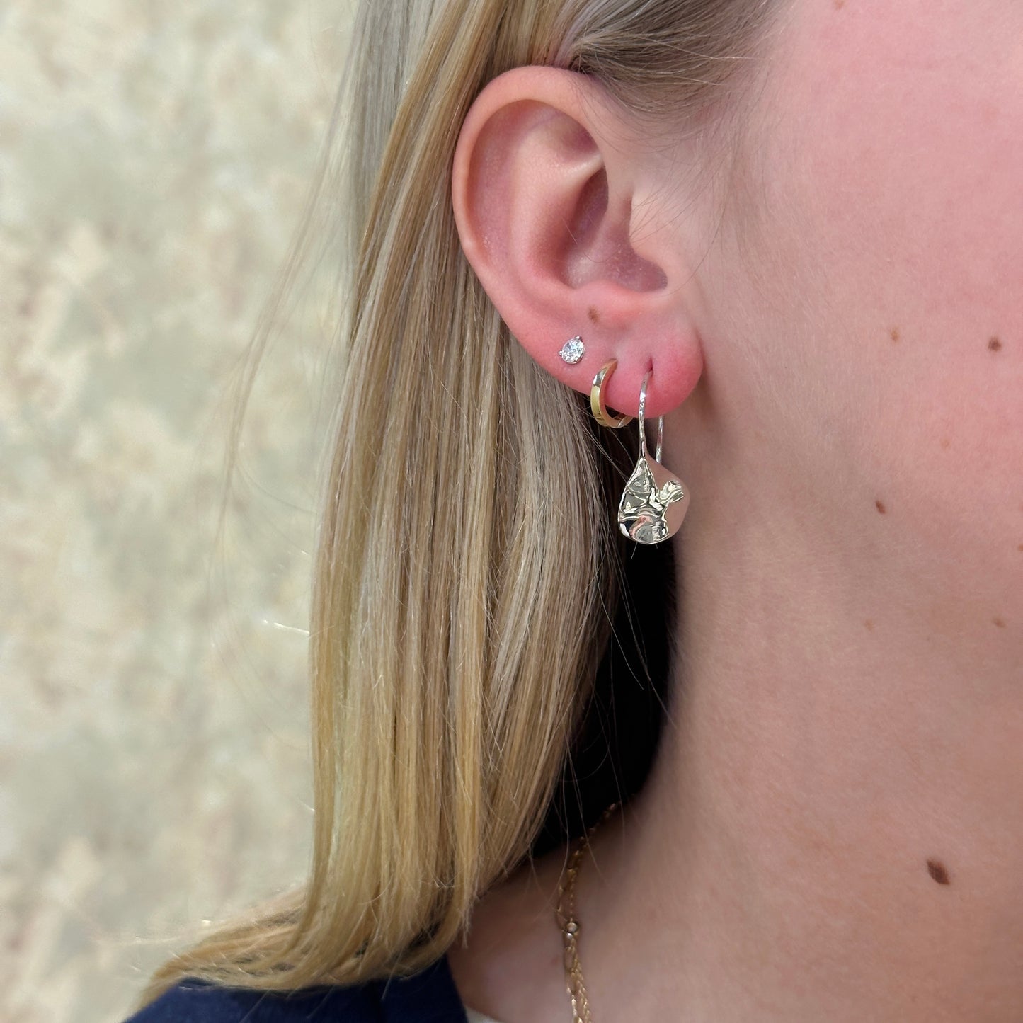 SS Aqua Dangle Earring PE120-7078