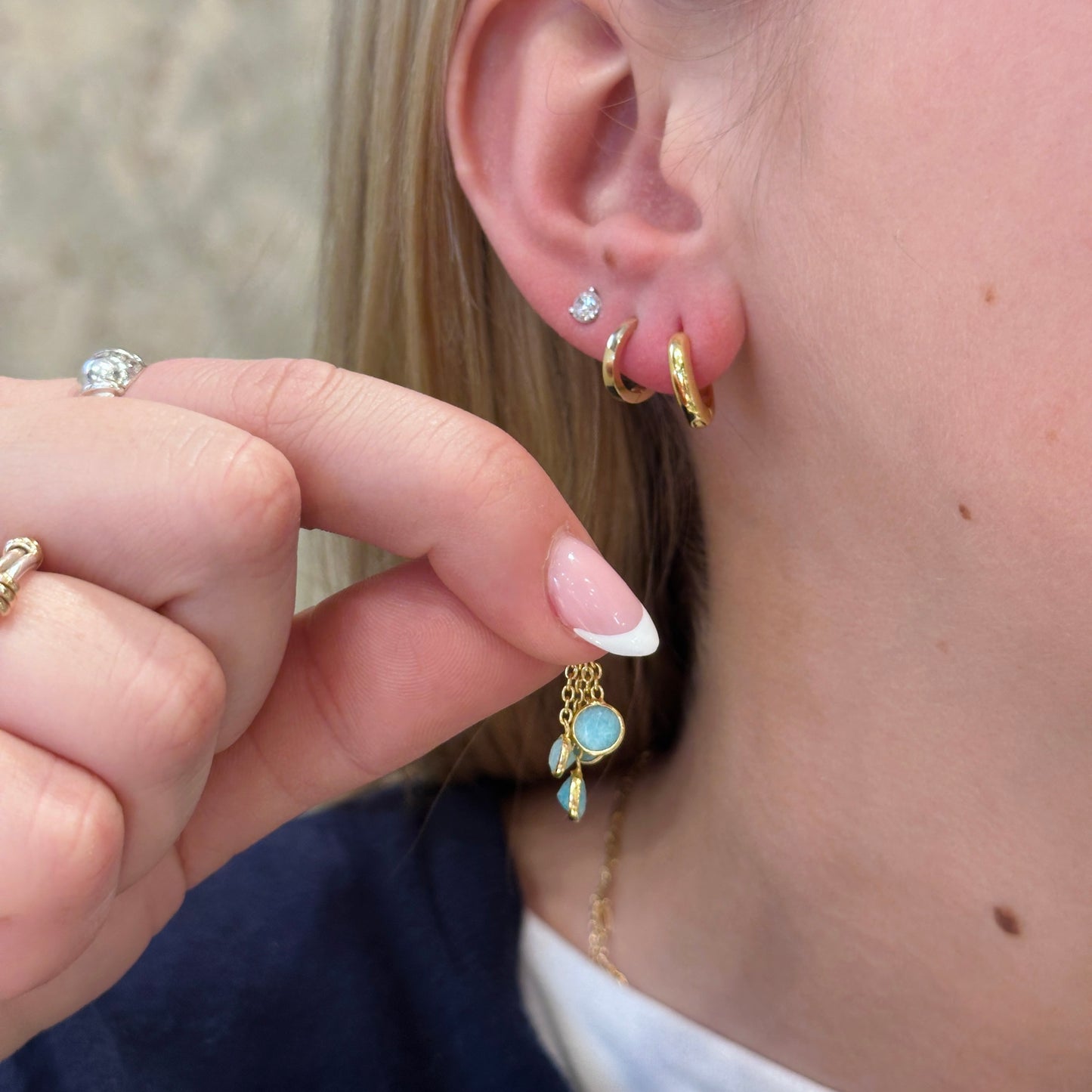 18k Vermeil Amazonite BELLA Earring PE129-3378AO