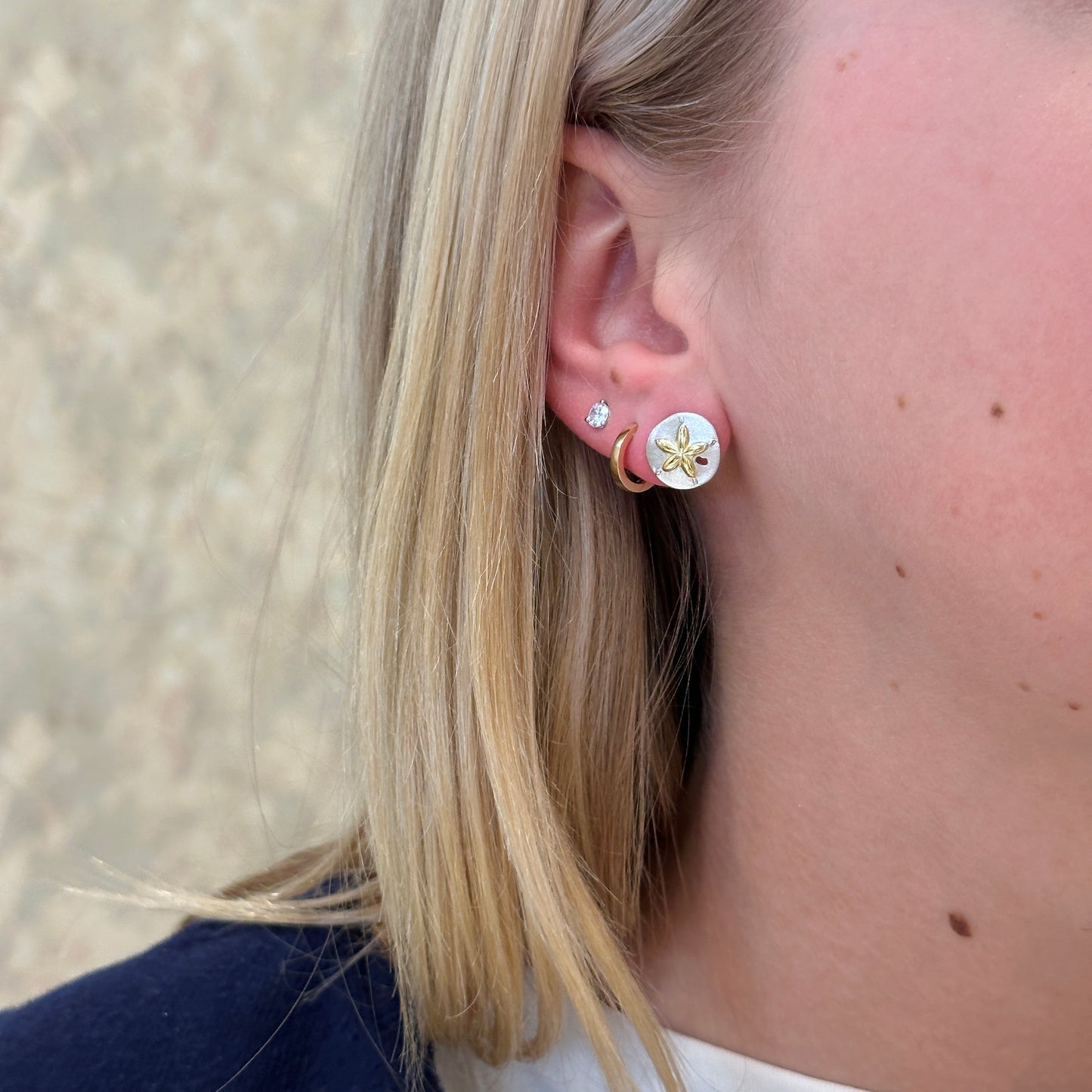 SS/18k Vermeil Starfish Studs PE120-6751/O
